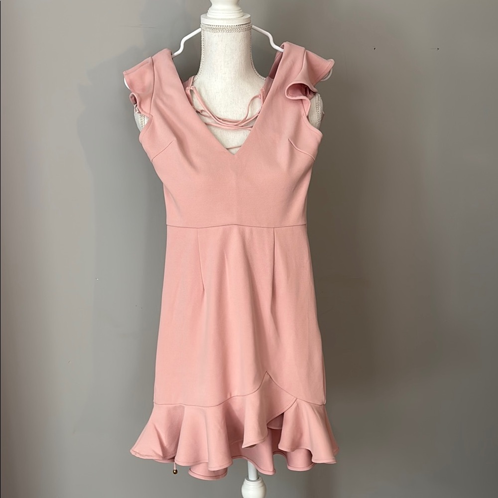 Pink and White Tie Back Bodycon Dress